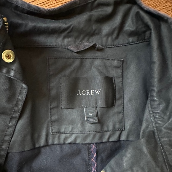 J Crew Resin coated black cotton Size XL jacket - Picture 4 of 6
